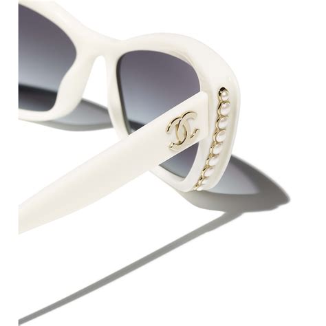 chanel white and grey sunglasses|authentic White Chanel sunglasses.